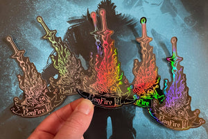 Bonfire Lit Holo Vinyl Sticker
