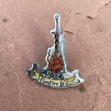 Bonfire Lit Metal Pinbadge
