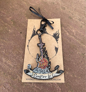 Bonfire Lit Chunky Black Acrylic charm