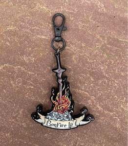 Bonfire Lit Chunky Black Acrylic charm