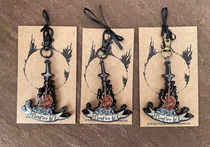 Bonfire Lit Chunky Black Acrylic charm