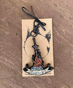 Bonfire Lit Chunky Black Acrylic charm