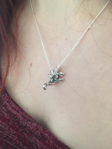 Sterling Silver Plesiosaur Charm with Oxidised Finish
