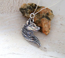 Load image into Gallery viewer, Sterling Silver Wolf Head Pendant (Left)