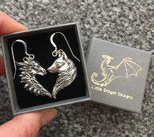 Load image into Gallery viewer, Sterling Silver Dragon/Wolf Friendship Pendant Set
