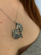 Load image into Gallery viewer, Sterling silver Love Wolves pendant