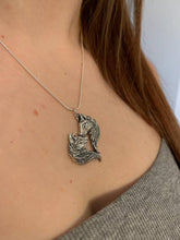 Load image into Gallery viewer, Sterling silver Love Wolves pendant