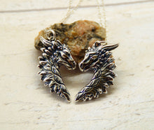 Load image into Gallery viewer, Sterling Silver Dragon Friendship Pendant Set