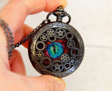 Load image into Gallery viewer, Red/Black Steampunk Pocket Watcher
