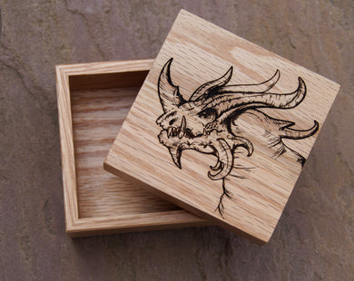 Vizzerdrix Solid Oak 9cm Wooden Box (Made to Order)