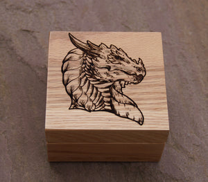 Noble Dragon Solid Oak 9cm Wooden Box