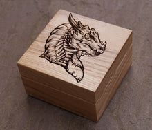 Load image into Gallery viewer, Noble Dragon Solid Oak 9cm Wooden Box