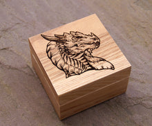 Load image into Gallery viewer, Noble Dragon Solid Oak 9cm Wooden Box