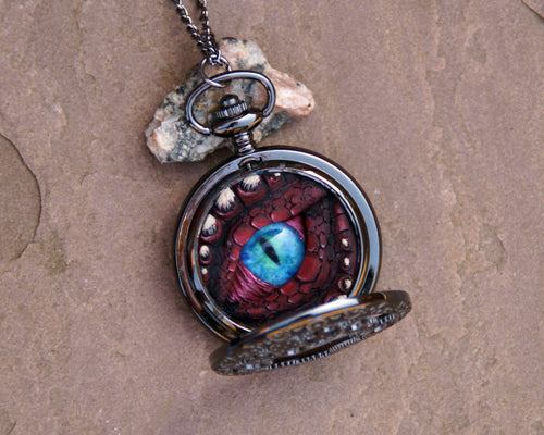 Red/Black Steampunk Pocket Watcher