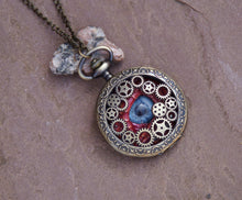 Load image into Gallery viewer, Red Steampunk Pocket Watcher