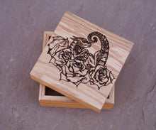 Load image into Gallery viewer, Rose Dragon Hatchling Solid Oak 9cm Wooden Box (Made to Order)