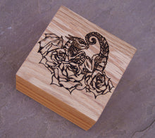 Load image into Gallery viewer, Rose Dragon Hatchling Solid Oak 9cm Wooden Box (Made to Order)