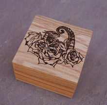 Load image into Gallery viewer, Rose Dragon Hatchling Solid Oak 9cm Wooden Box (Made to Order)