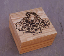 Load image into Gallery viewer, Rose Dragon Hatchling Solid Oak 9cm Wooden Box (Made to Order)