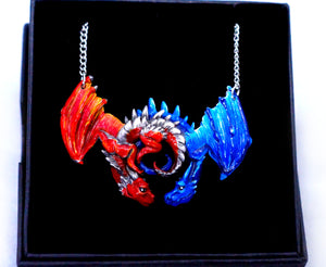 Choose your Colours: Dragon Embrace Pewter Pendant