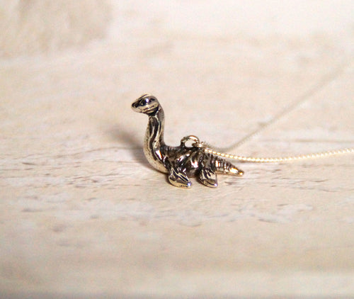 Sterling Silver Plesiosaur Charm with Oxidised Finish