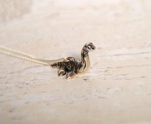 Sterling Silver Plesiosaur Charm with Oxidised Finish