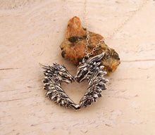 Load image into Gallery viewer, Sterling silver Love Dragon pendant