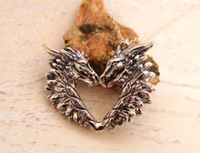 Load image into Gallery viewer, Sterling silver Love Dragon pendant