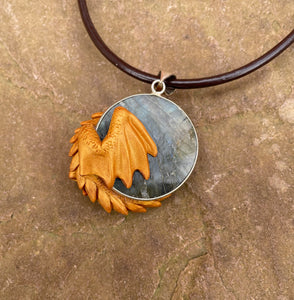 Labradorite Dragon Pendant (Custom Paint)