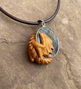 Labradorite Dragon Pendant (Custom Paint)