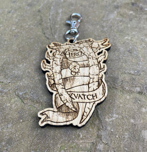 Hero of Kvatch Engraved Wooden Charm