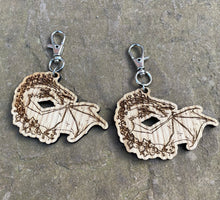 Load image into Gallery viewer, Raging Flower Dragon Engraved Wooden Charm