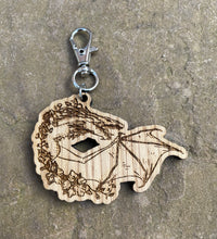Load image into Gallery viewer, Raging Flower Dragon Engraved Wooden Charm