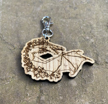 Load image into Gallery viewer, Raging Flower Dragon Engraved Wooden Charm