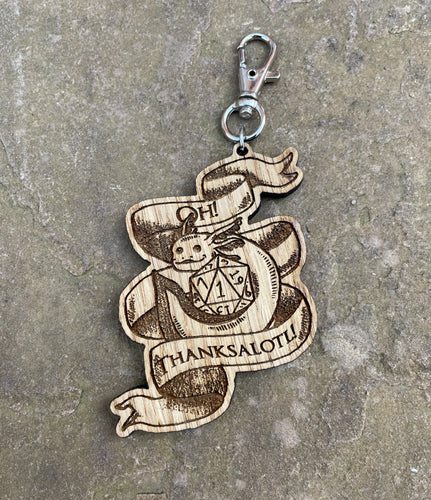 Oh! Thanksalotl Wooden Engraved Charm