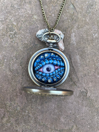 Blue Steampunk Pocket Watcher
