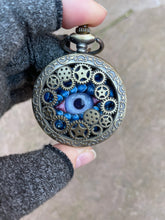 Load image into Gallery viewer, Blue Steampunk Pocket Watcher