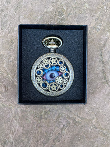 Blue Steampunk Pocket Watcher
