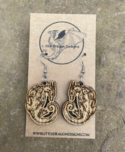 Load image into Gallery viewer, Napping Dragon Wooden Engraved Earrings