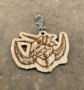 Aggron Wooden Engraved Keyring Charm
