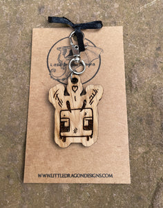 Bee Love Wooden Engraved Keyring Charm