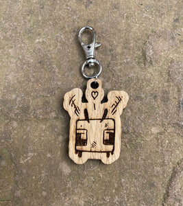 Bee Love Wooden Engraved Keyring Charm