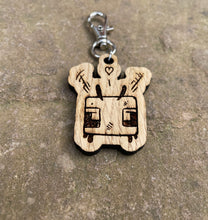 Load image into Gallery viewer, Bee Love Wooden Engraved Keyring Charm