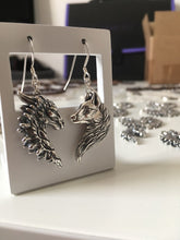 Load image into Gallery viewer, Sterling Silver Dragon/Wolf Earrings