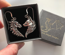 Load image into Gallery viewer, Sterling Silver Dragon/Wolf Earrings