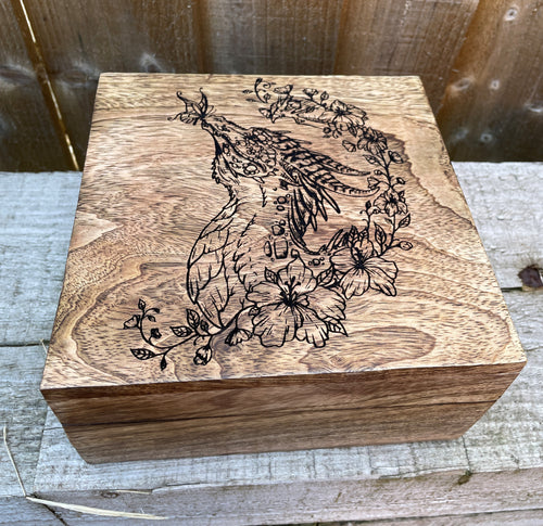 Butterfly Dragon Wooden Box