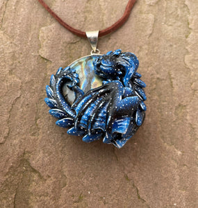 Moon Guardian Labradorite Dragon Necklace