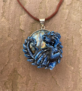 Moon Guardian Labradorite Dragon Necklace