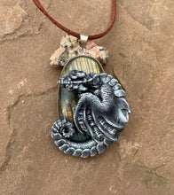 Load image into Gallery viewer, Winter Guardian Labradorite Dragon Pendant