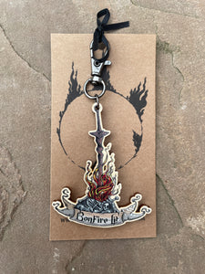 Bonfire Lit Wooden Charm